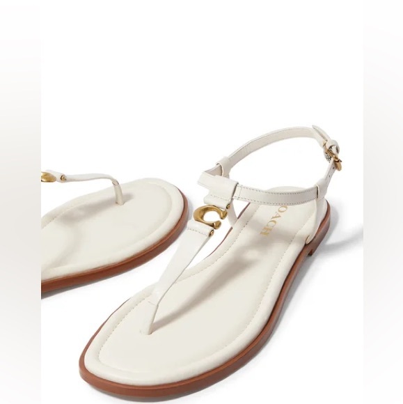 NWOB Coach white  Jessica T-strap sandals size 8.5 - Picture 1 of 7